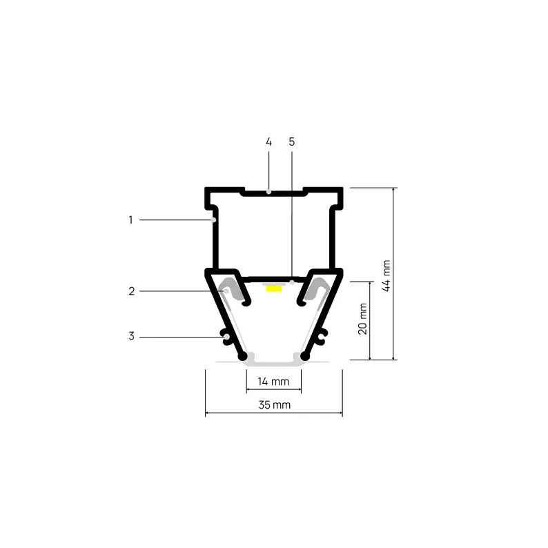 Profil LIGHTRA X015, schemă adnotată