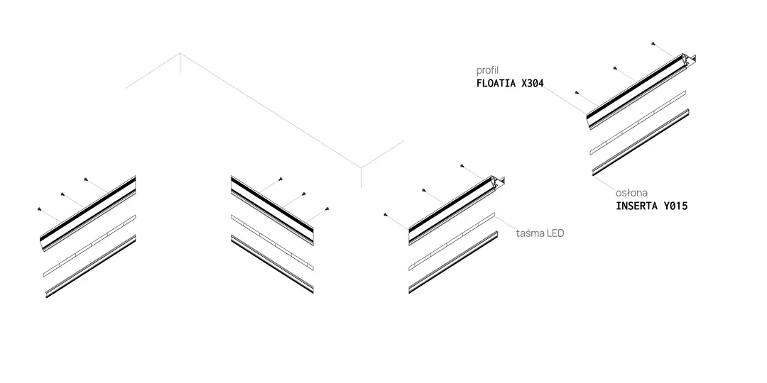 Profil FLOATIA X304, schemă de montaj