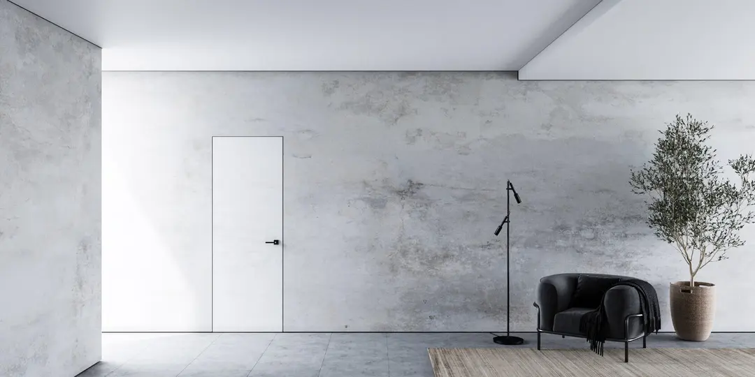 Efect de rost de umbră la perete într-un interior minimalist