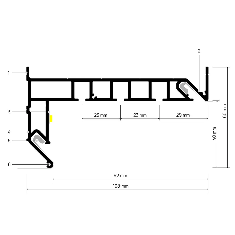 Profil CURTINA X403, schemă adnotată
