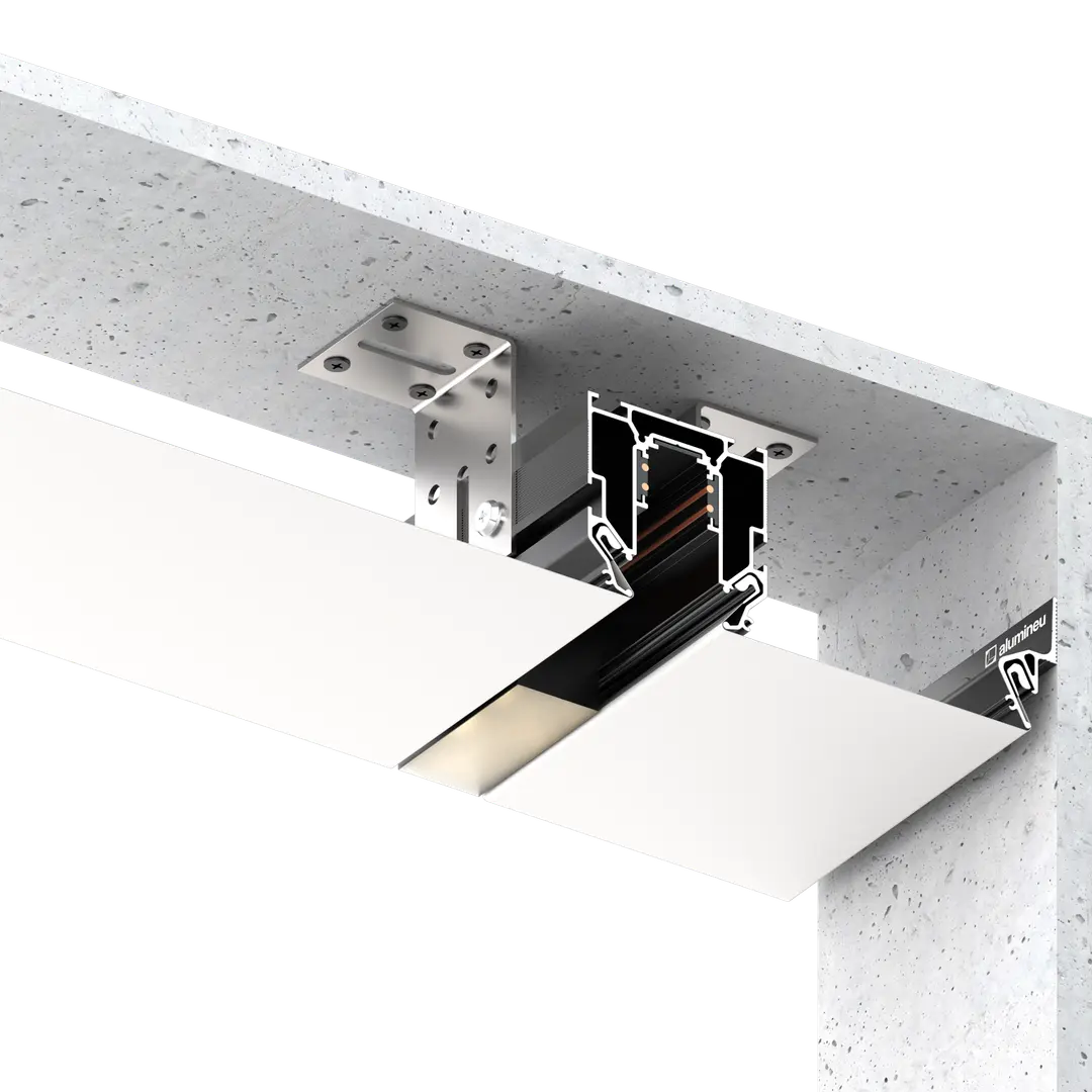 Profil MAGTRAK X508, Negru mat, exemplu de montaj