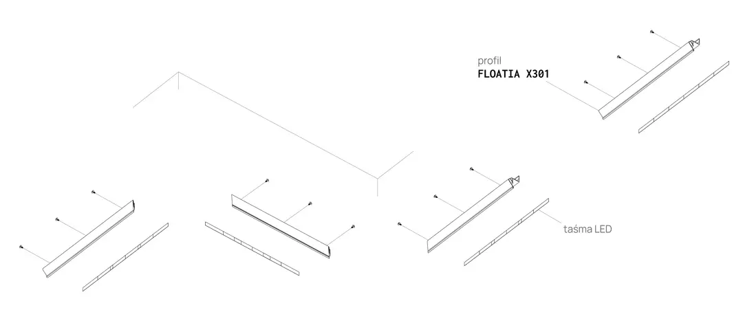 Profil FLOATIA X301, schemă de montaj