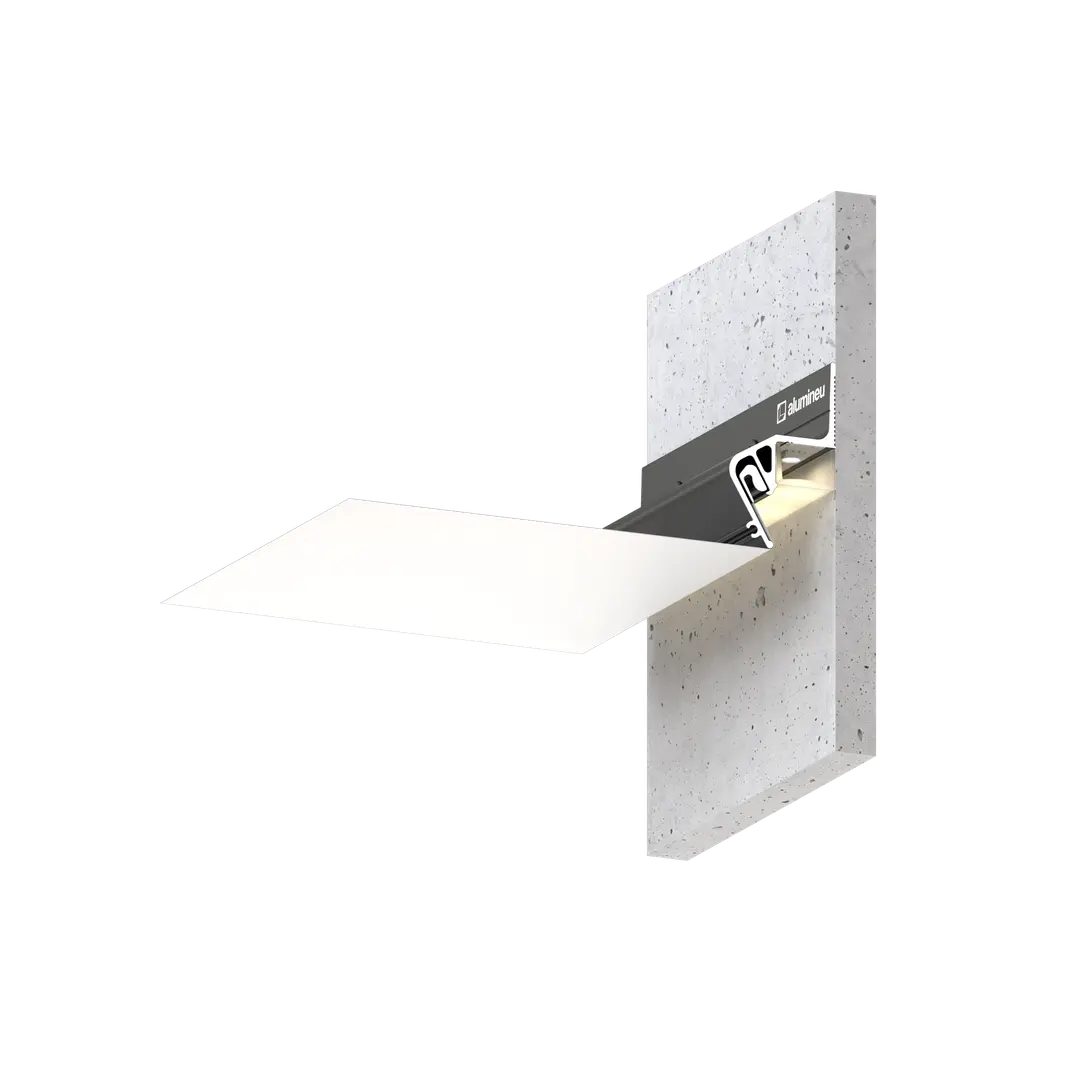 Profil FLOATIA X302, Negru mat, exemplu de montaj