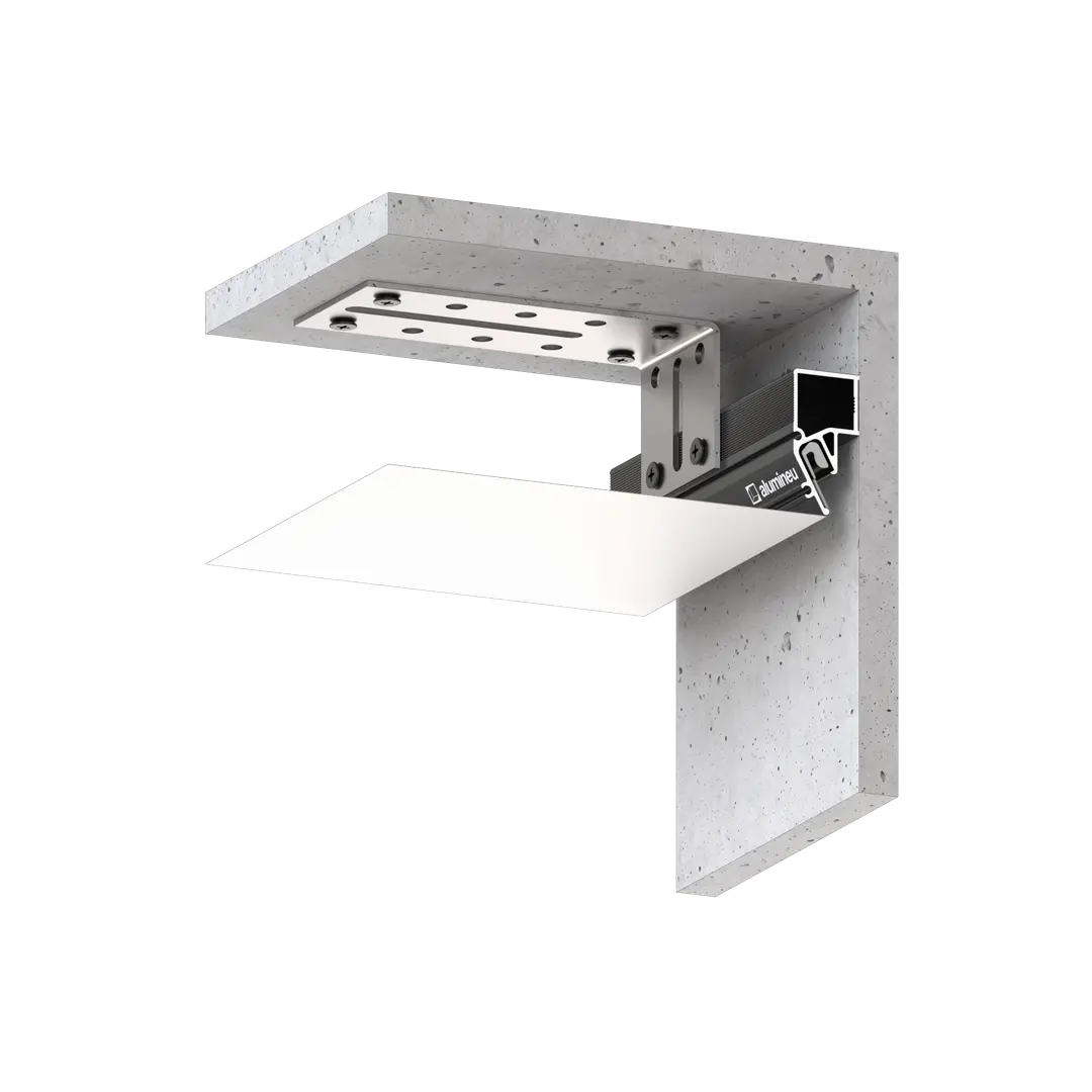 Profil INVISIA X206, Negru mat, exemplu de montaj