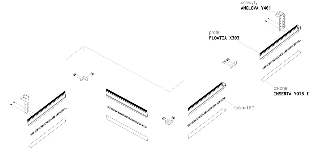 Profil FLOATIA X303, schemă de montaj