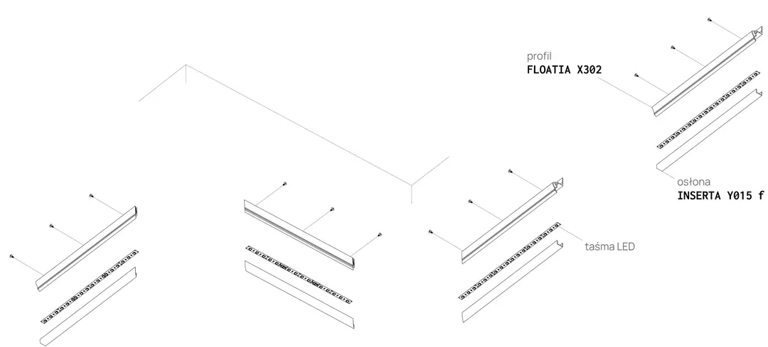 Profil FLOATIA X302, schemă de montaj