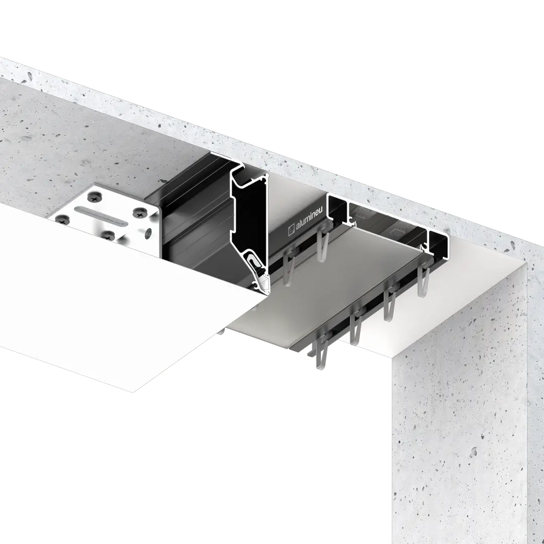 Profil CURTINA X406, Negru mat, exemplu de montaj